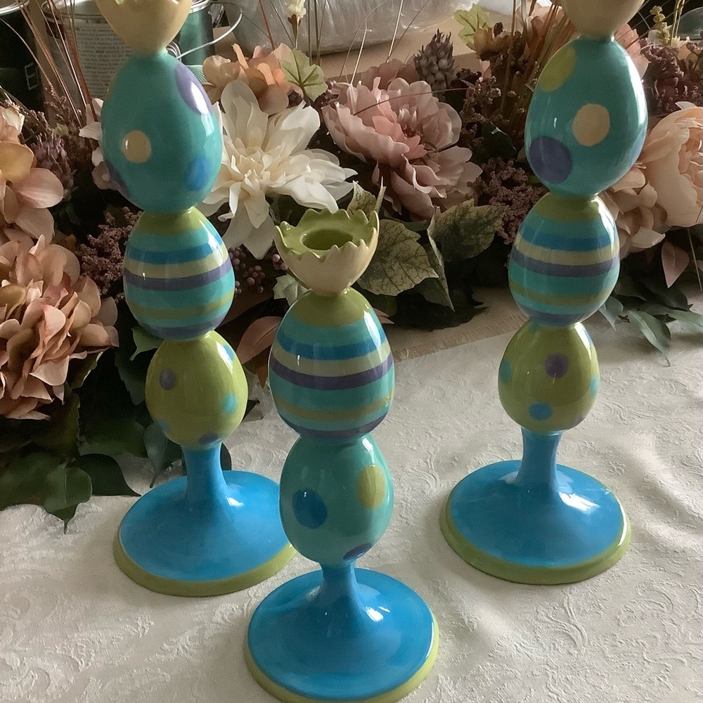 3 like new candlesticks